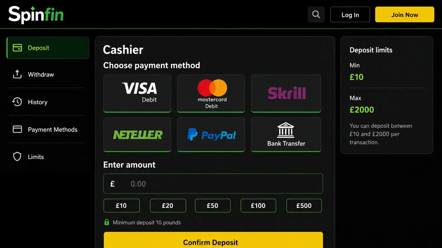 Payment methods to claim Spinfin promo code bonuses safely